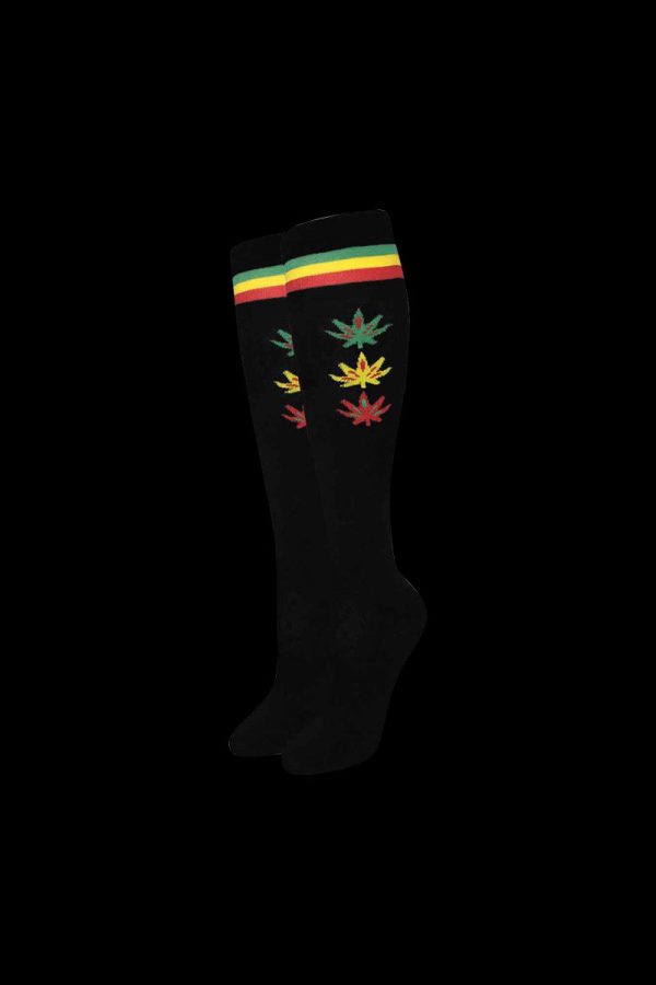 Julietta Rasta Leaves & Stripes Knee High Socks For Sale