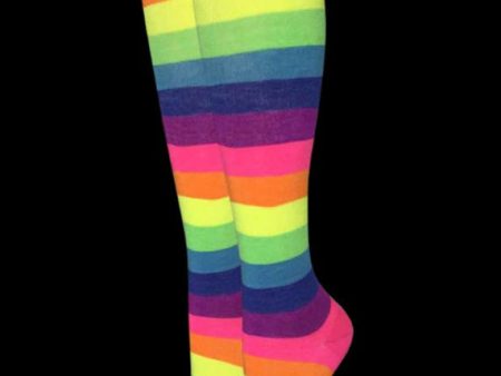 Julietta Knee High Socks - Fluorescent Rainbow Supply