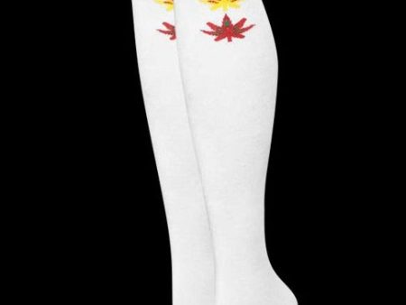 Julietta  Rasta Stripes  Hemp Leaves Over the Knee Socks Sale