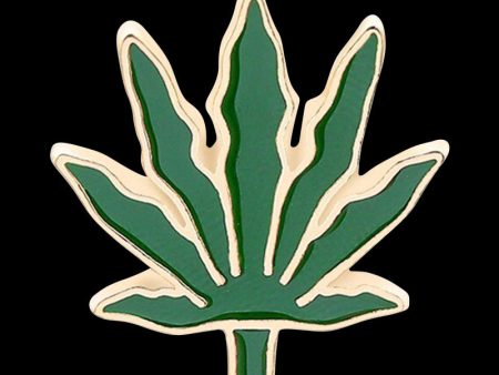 Hemp Leaf Enamel Pin on Sale