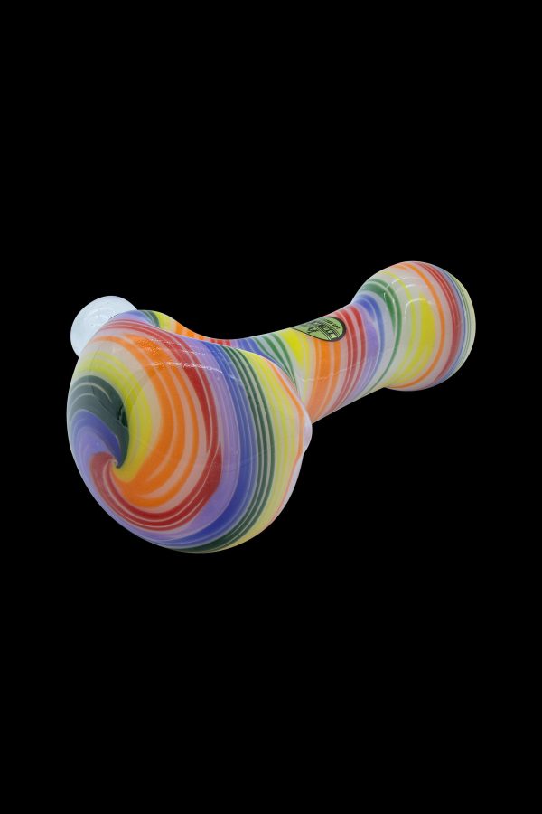 LA Pipes  Rainbow Spirals  White Glass Pipe Online Hot Sale