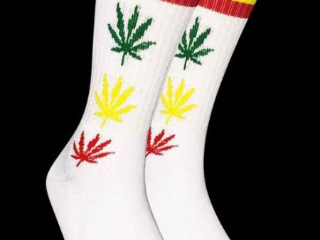 Mad Toro Socks - Rasta Leaves and Stripes Online now