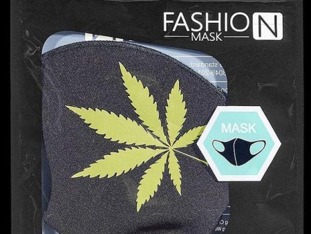 Black w  Green Hemp Leaves Polyester Face Mask Online Hot Sale