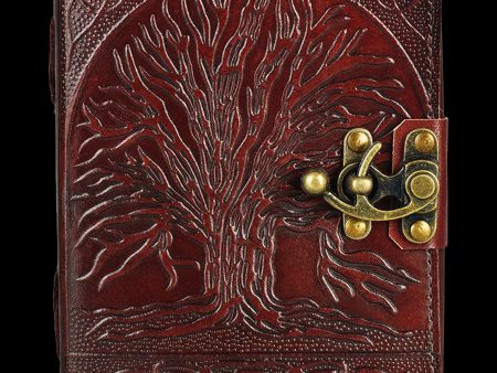 Tree Of Life Leather Journal with Metal Clasp on Sale