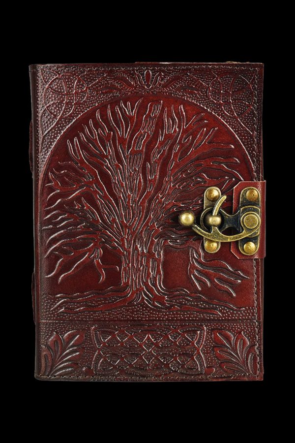 Tree Of Life Leather Journal with Metal Clasp on Sale