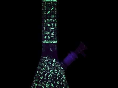 Ancient Symbols Glow in the Dark Water Pipe For Sale