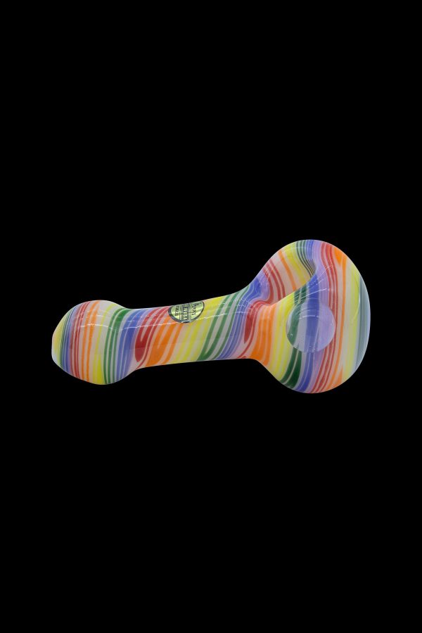 LA Pipes  Rainbow Spirals  White Glass Pipe Online Hot Sale