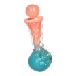 Pastel Ombre Textured Glass Hand Pipe with Marbles For Discount