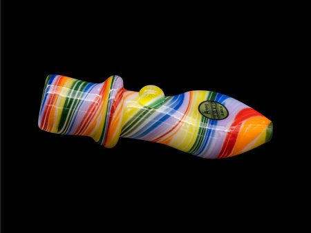 LA Pipes  Rainbow Tornado  Chillum Pipe Hot on Sale