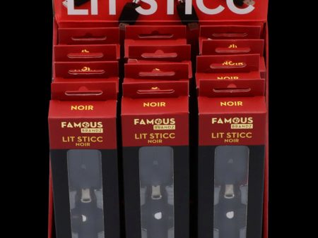 Famous Brandz Lit Sticc Noir Variable Voltage Battery - 12 Pack For Cheap