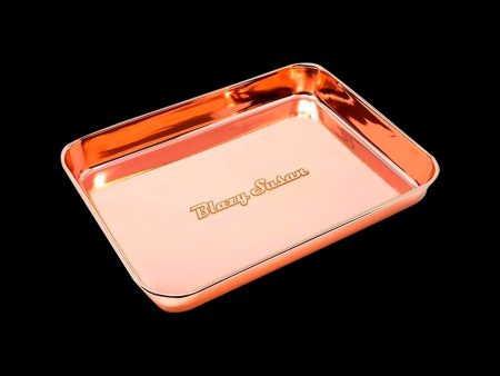 Blazy Susan Stainless Steel Rolling Tray - Rose Gold For Cheap