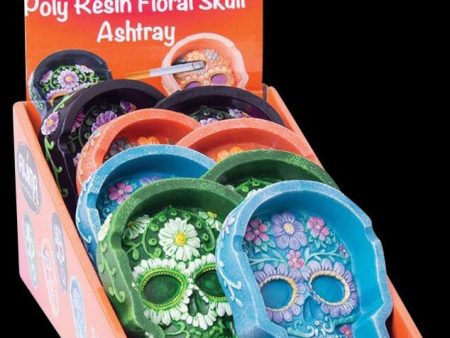 Floral Skull Ashtrays - 8 Pack Online now