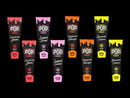 Pop Cones King and 1 ¼ Size Pre-Rolled Cones with Flavor Tip - Mixed 8 Pack Online