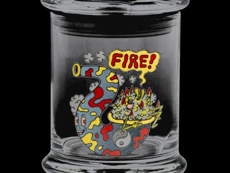 420 Science  Fire!  Pop-Top Glass Jar Online Hot Sale