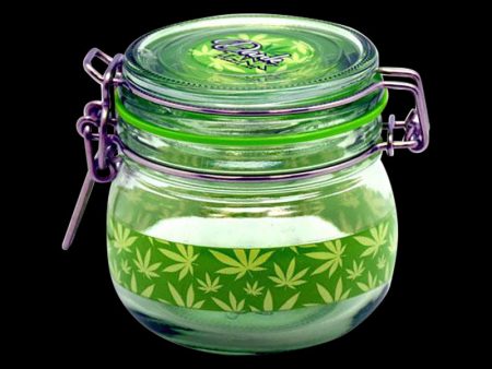 Hemp Leaf Glass Storage Jar For Discount