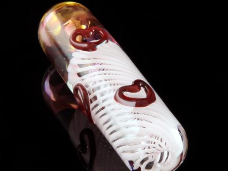 Heavy Fumed Hearts Chillum Pipe on Sale