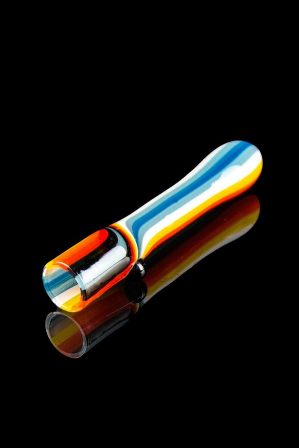 4  Retro Stripes Glass Chillum Cheap