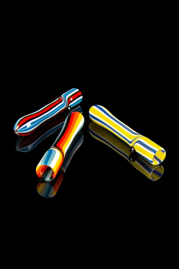 4  Retro Stripes Glass Chillum Cheap