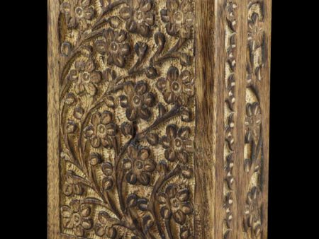 Floral Carved Wood Stash Box Hot on Sale