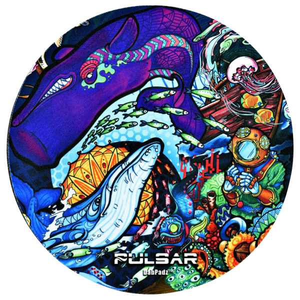 Pulsar  Psychedelic Ocean  DabPadz Round Dab Mat Fashion