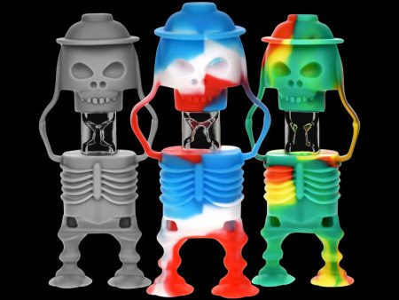 Skeleton Soldier Silicone & Glass Taster Chillum on Sale