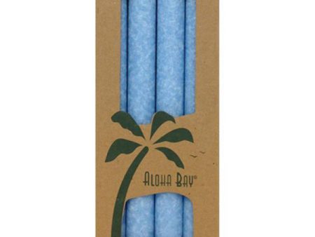 ALOHA BAY - Palm Tapers Unscented Light Blue Candles  - 4 x 9  Candles For Discount