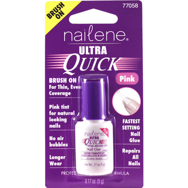 NAILENE - Ultra Quick Pink Brush On Nail Glue - 0.17 oz. (5 g) Online Hot Sale